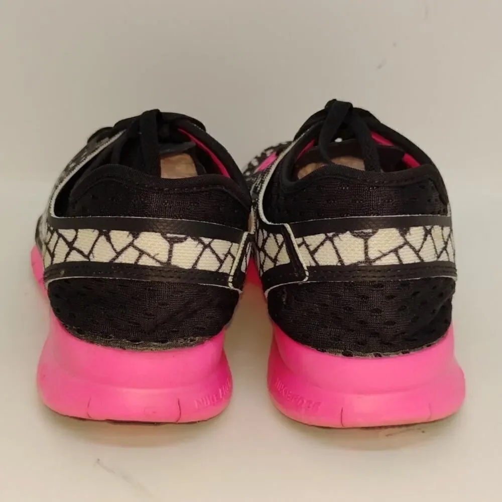 Nike Free 5.0 TRF+5 Womens Pre-owned Black/White/Pink Running Sneakers - sz. 8